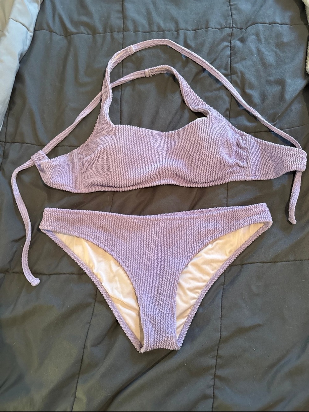 Shade & Shore Lilac Textured Bikini Two-Piece